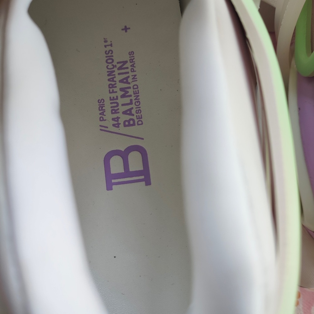 Balmain Pastel Multi-Color Women's Sneakers (White, Pink, Lavender, Mint) - Picture 5 of 6
